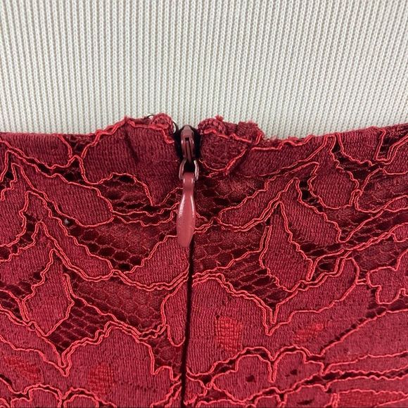 Cato Red Lace Midi Dress Size 8 - Picture 6 of 10